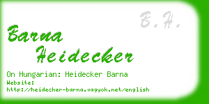 barna heidecker business card